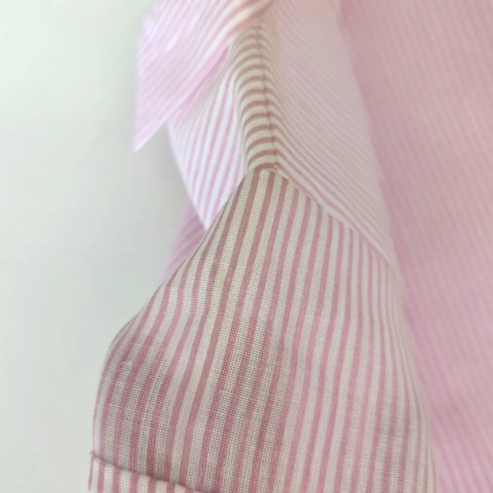 Vintage Clowns Inc Outfit Baby Girls Sz 6-9m Pink Stripe Button Down Shorts